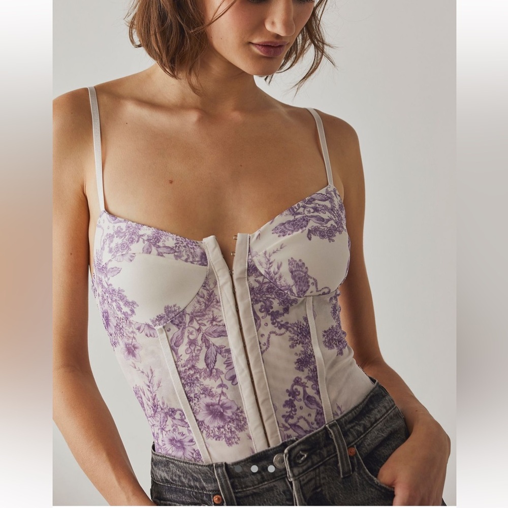 Free People Night Rhyme Printed bodysuit size S NWT $40